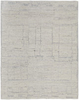 9' X 13' Gray and Ivory Abstract Hand Woven Worn Faded Area Rug