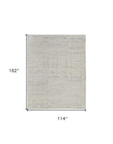 9' X 13' Gray and Ivory Abstract Hand Woven Worn Faded Area Rug