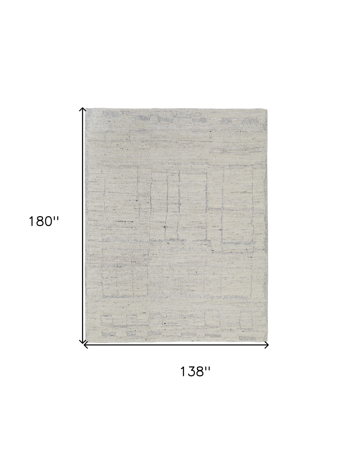 12' X 15' Gray and Ivory Abstract Hand Woven Worn Faded Area Rug