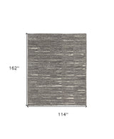9' X 13' Gray Ivory and Taupe Abstract Hand Woven Area Rug