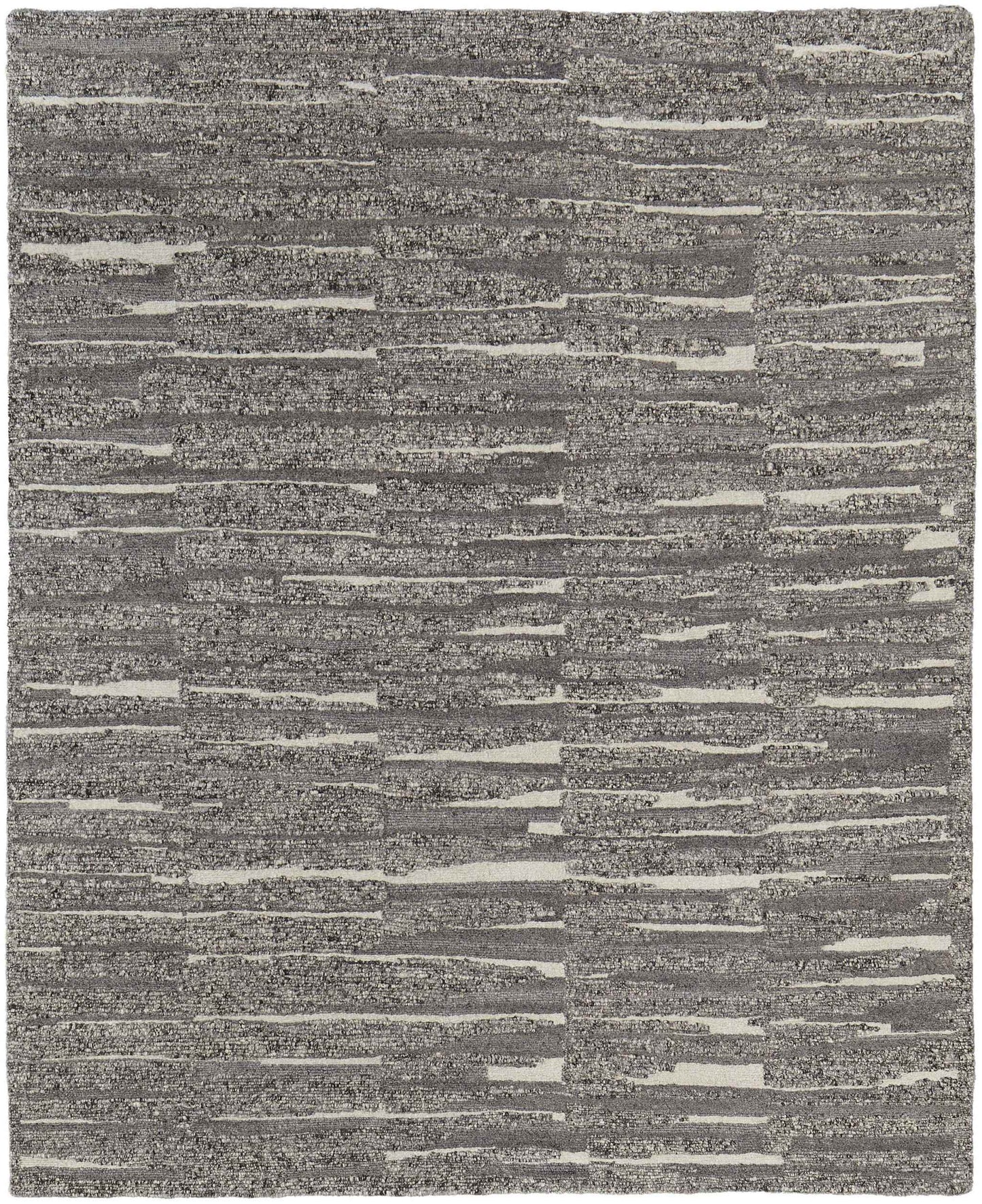9' X 13' Gray Ivory and Taupe Abstract Hand Woven Area Rug
