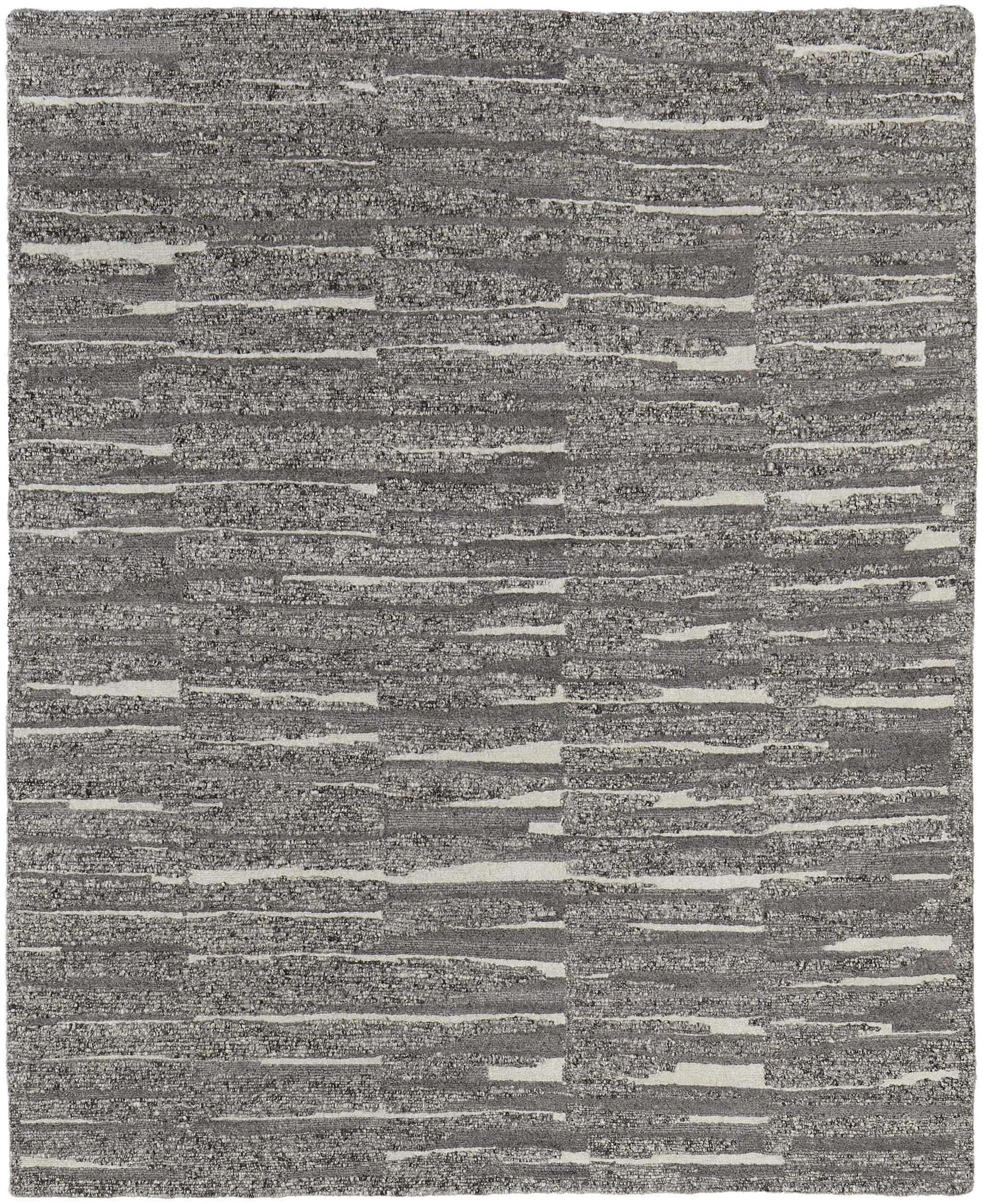 9' X 13' Gray Ivory and Taupe Abstract Hand Woven Area Rug