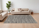 12' X 15' Gray Ivory and Taupe Abstract Hand Woven Area Rug