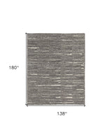 12' X 15' Gray Ivory and Taupe Abstract Hand Woven Area Rug