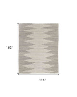 9' X 13' Gray and Ivory Ombre Hand Woven Area Rug