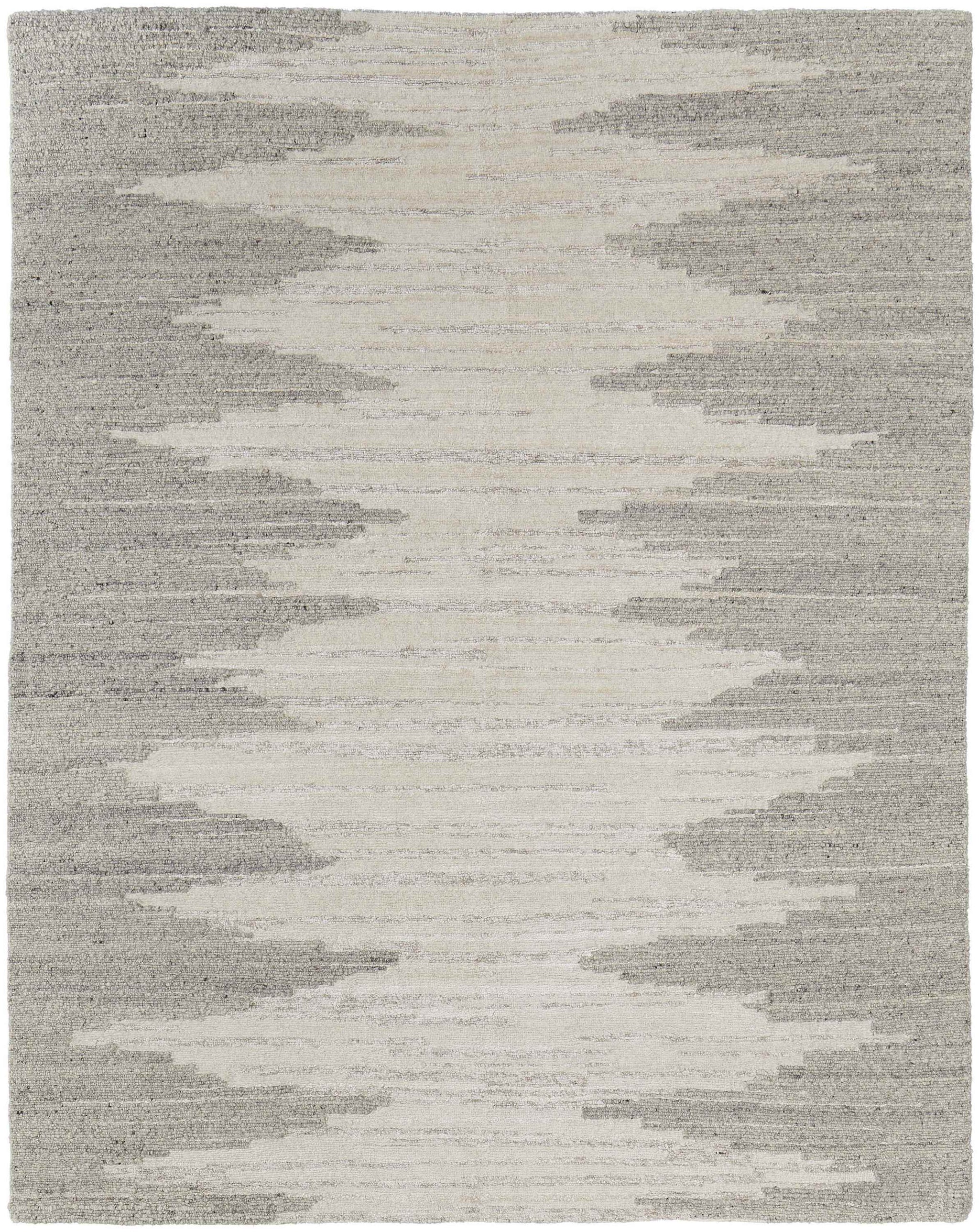 12' X 15' Gray and Ivory Ombre Hand Woven Area Rug