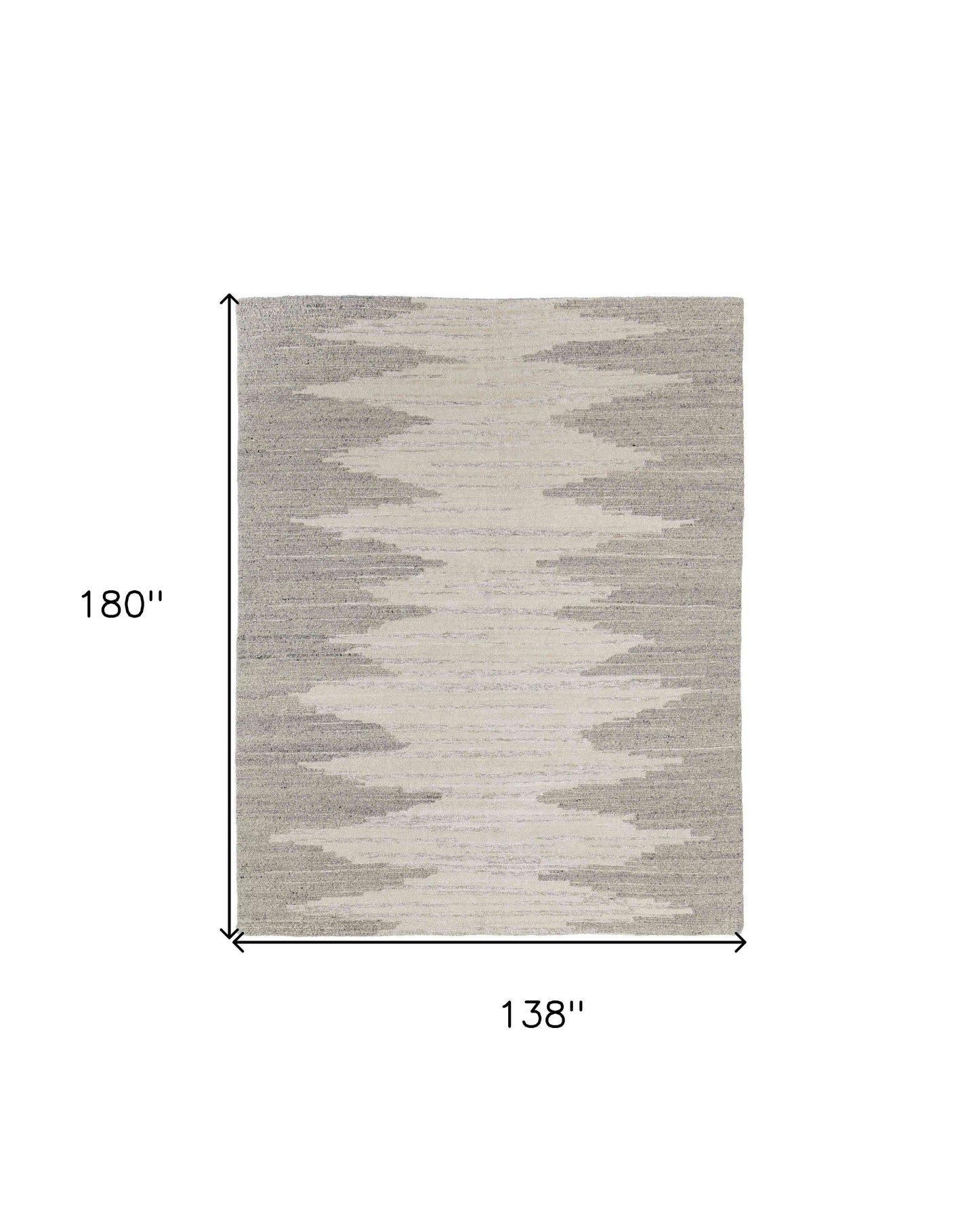 12' X 15' Gray and Ivory Ombre Hand Woven Area Rug
