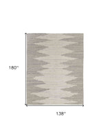 12' X 15' Gray and Ivory Ombre Hand Woven Area Rug