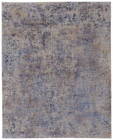 10' X 13' Blue Brown and Tan Abstract Power Loom Area Rug