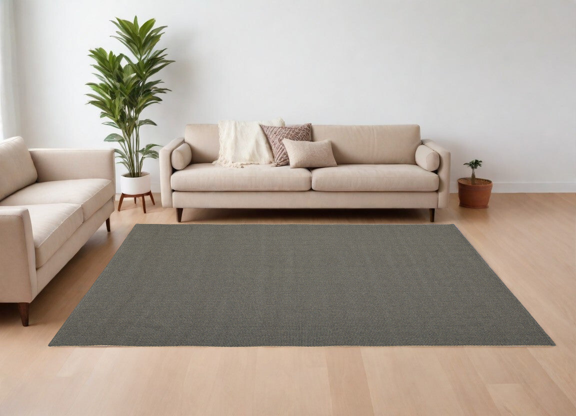 10' X 14' Green Hand Woven Area Rug