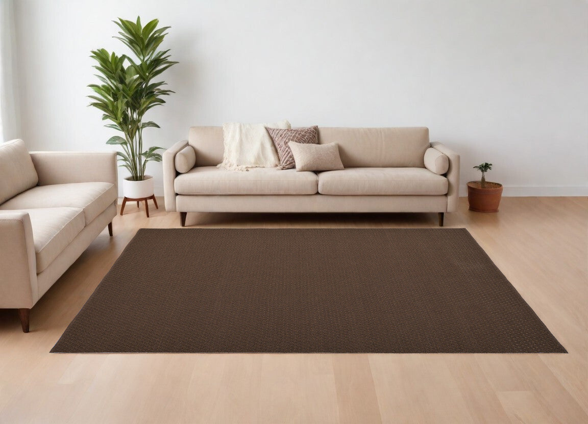 10' X 14' Brown Hand Woven Area Rug