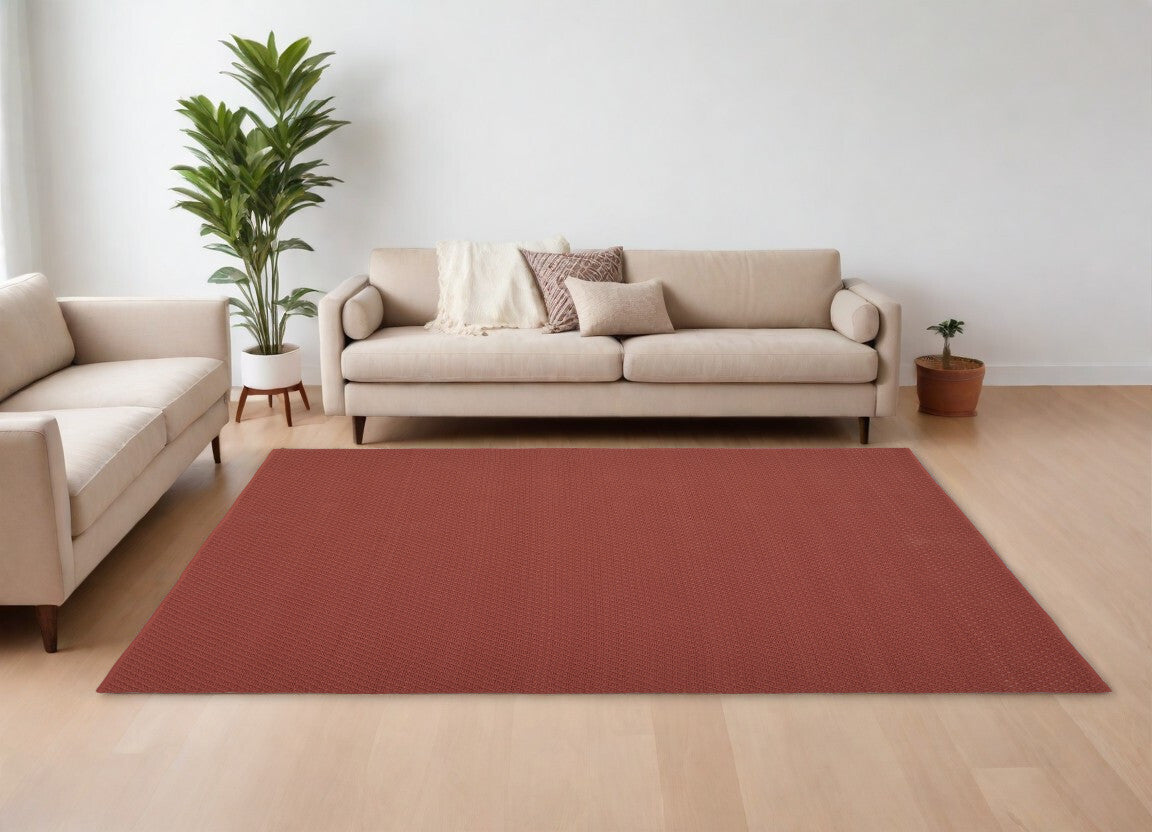 10' X 14' Red Hand Woven Area Rug