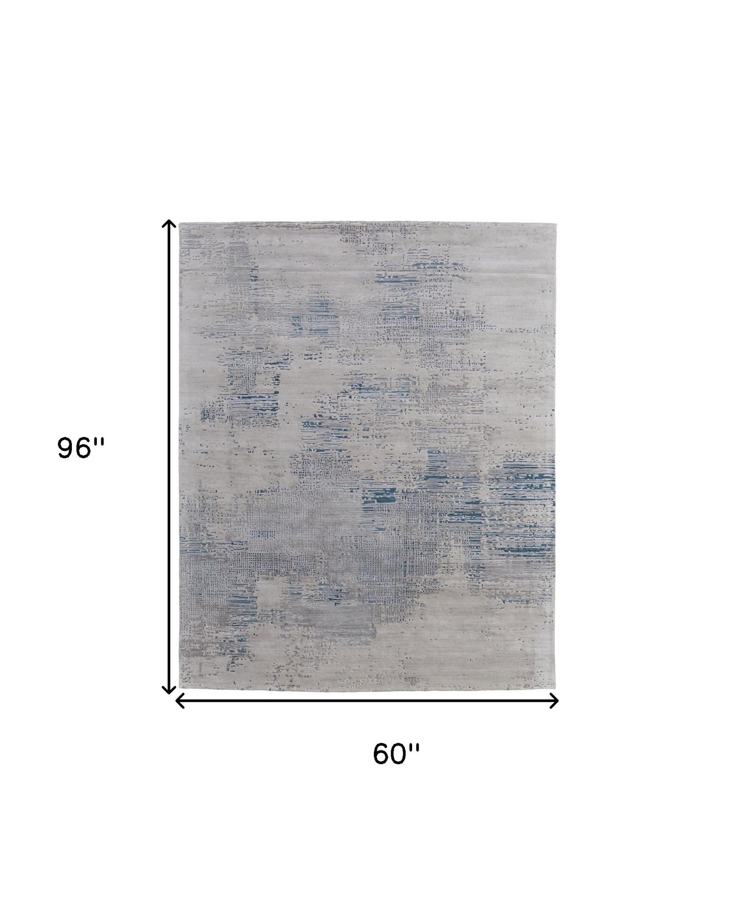 5' X 8' Gray Taupe and Blue Abstract Hand Tufted Area Rug