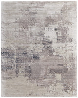 5' X 8' Brown Black and Tan Abstract Hand Tufted Area Rug