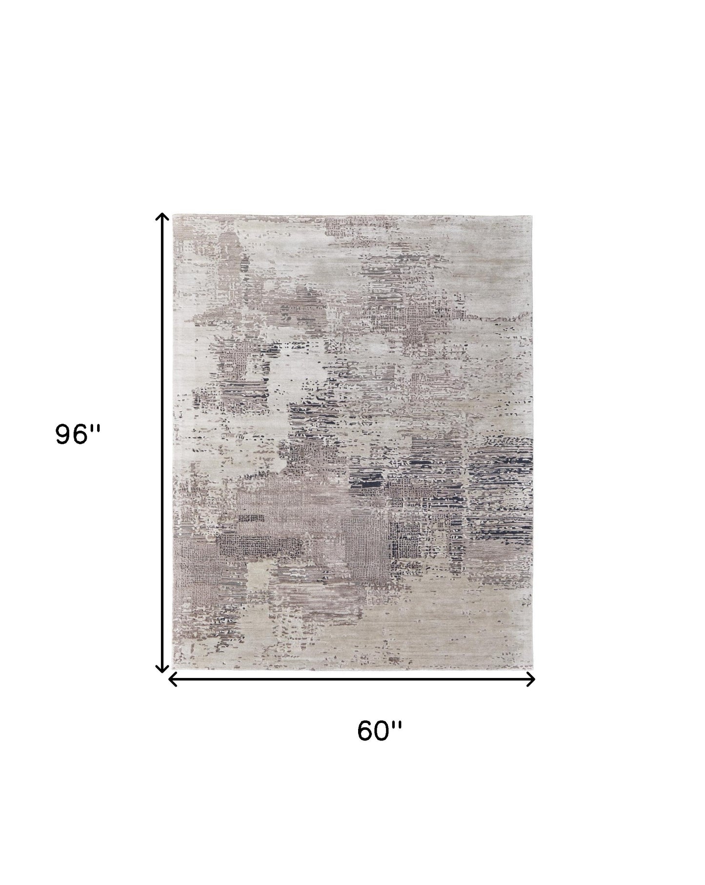 5' X 8' Brown Black and Tan Abstract Hand Tufted Area Rug