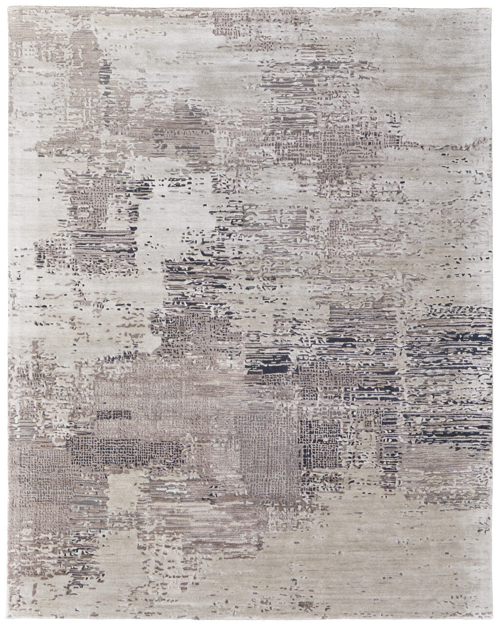 5' X 8' Brown Black and Tan Abstract Hand Tufted Area Rug