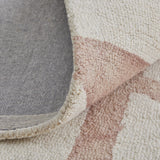 10' Pink and Ivory Wool Geometric Hand Tufted Round Rug