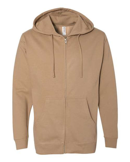 Unisex Midweight Full-Zip Hooded Sweatshirt - 1829
