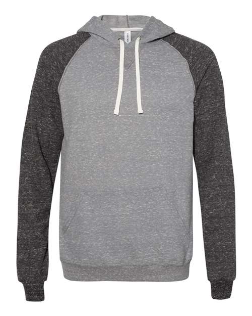 Unisex Snow Heather French Terry Raglan Hooded Sweatshirt - 6971
