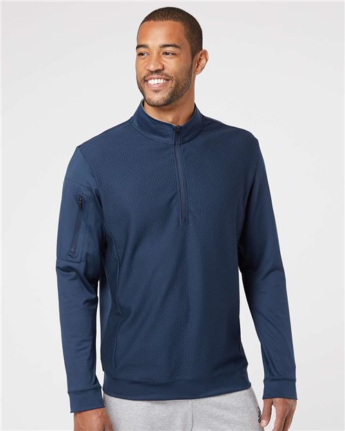 Men's Textured Quarter-Zip Pullover - 7686