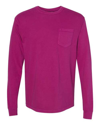 Unisex Garment-Dyed Heavyweight Long Sleeve Pocket T-Shirt - 3444