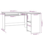 L-Shaped Corner Desk High Gloss Gray 47.2" x 55.1" x 29.5" Engineered Wood