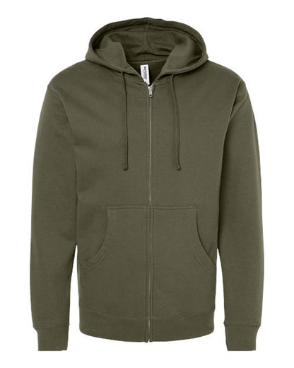 Unisex Midweight Full-Zip Hooded Sweatshirt - 1829