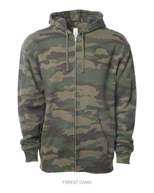 Unisex Midweight Full-Zip Hooded Sweatshirt - 1829