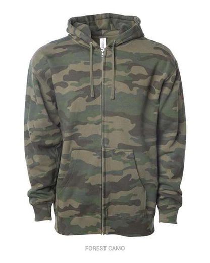 Unisex Midweight Full-Zip Hooded Sweatshirt - 1829