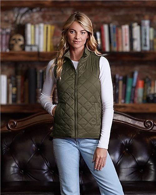 Women's Vintage Diamond Quilted Vest - 8570