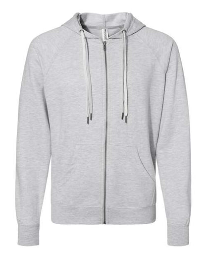 Unisex Icon Lightweight Loopback Terry Full-Zip Hooded Sweatshirt - 9131