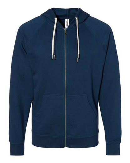 Unisex Icon Lightweight Loopback Terry Full-Zip Hooded Sweatshirt - 9131