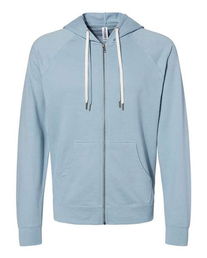 Unisex Icon Lightweight Loopback Terry Full-Zip Hooded Sweatshirt - 9131