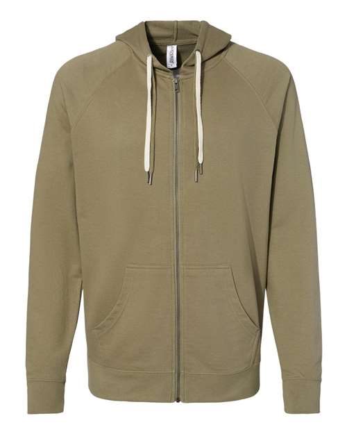 Unisex Icon Lightweight Loopback Terry Full-Zip Hooded Sweatshirt - 9131