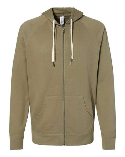Unisex Icon Lightweight Loopback Terry Full-Zip Hooded Sweatshirt - 9131