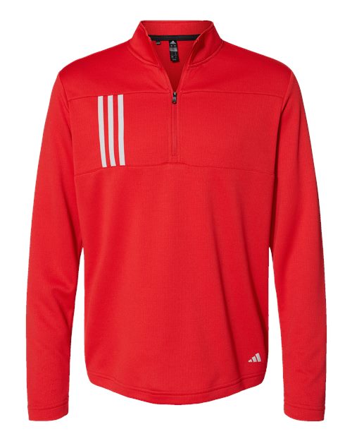 Men's 3-Stripes Double-Knit Quarter-Zip Pullover - 9168