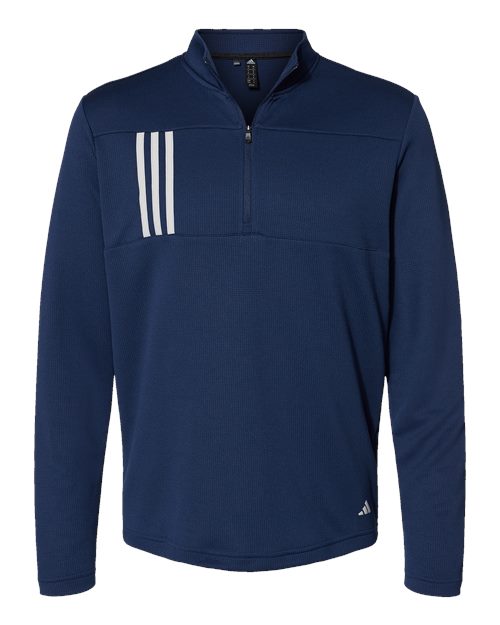 Men's 3-Stripes Double-Knit Quarter-Zip Pullover - 9168