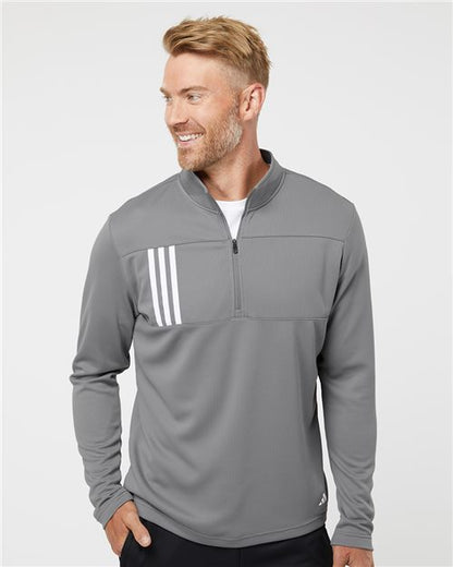 Men's 3-Stripes Double-Knit Quarter-Zip Pullover - 9168