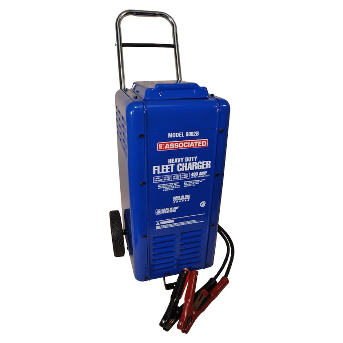 Associated 6002B 6V/12V/18V/24V 100A/80A/50A/40A  Heavy Duty Fleet Wheel Battery Charger with 400A Engine Start