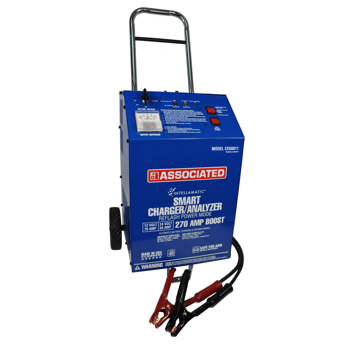 Associated Intellamatic&reg; 12/24 Volt 70/35 Amp Charger 270 Amp Crank Assist at 12V 70 Amp Power Supply Mode