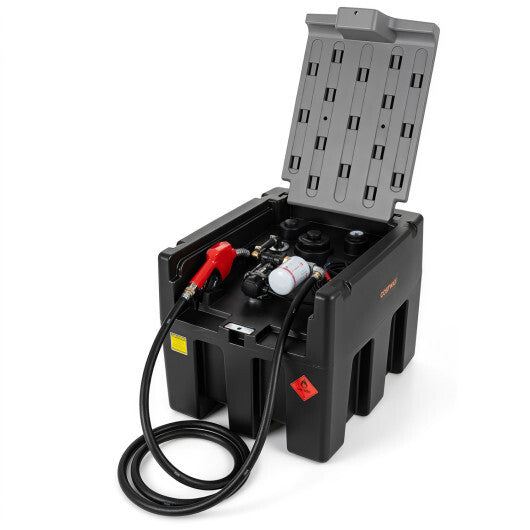 Portable Diesel Tank 53 Gallon with 13.2 GPM Flow Rate for Transportation-Black
