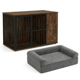 Dog Crate Furniture & Cooling Gel Dog Bed for Small and Medium Dogs - Color: Brown