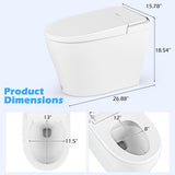 Elongated Smart Bidet Toilet Heated Seat Sensor Auto-White - Color: White