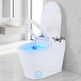 Smart Toilet with Built-in Bidet ADA Height with Auto Flush and Heated Seat and Remote-White - Color: White