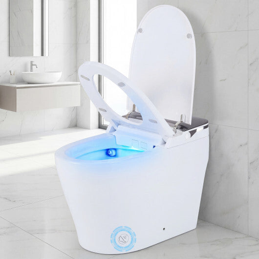 Smart Toilet with Built-in Bidet ADA Height with Auto Flush and Heated Seat and Remote-White