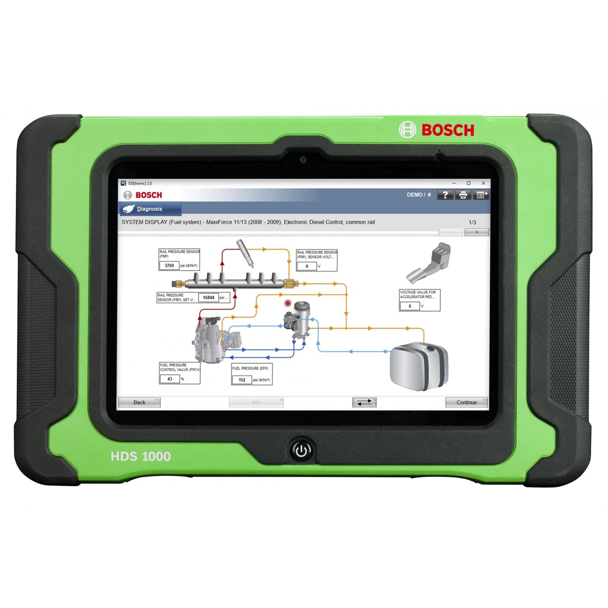 Bosch 3824A ESI[Truck] Professional Heavy Duty and Commercial Vehicle Diagnostic Solution with HDS 1000 Tablet and Wireless VCI