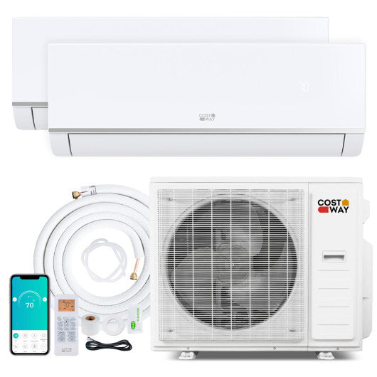 Blast Pro 38000 BTU 2 Zone 20 SEER2 Mini Split AC with Heat Pump-9K + 24K - Size: 9K + 24K