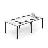 8 Feet Conference Room Table Large Meeting Table Seats up to 10 People-White - Color: White