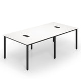 8 Feet Conference Room Table Large Meeting Table Seats up to 10 People-White - Color: White