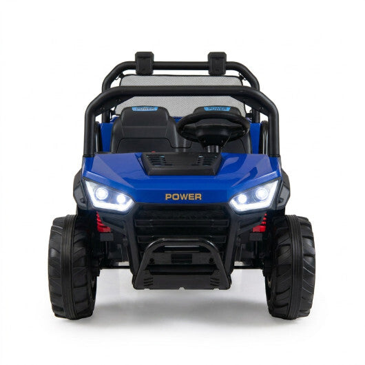 24V Kids Ride on Dump Truck with Electric Dump Bed  2-Seater 4WD - Color: Navy